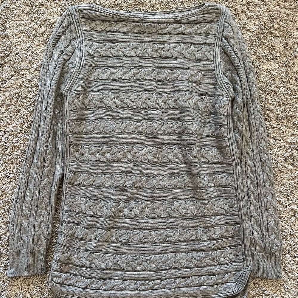 Lauren Ralph Lauren Gray Cable Knit Sweater